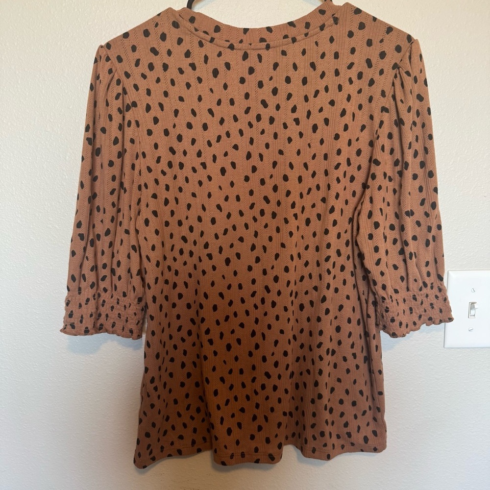 Lucky Brand Cheetah Print Blouse Size Large - Picture 5 of 6